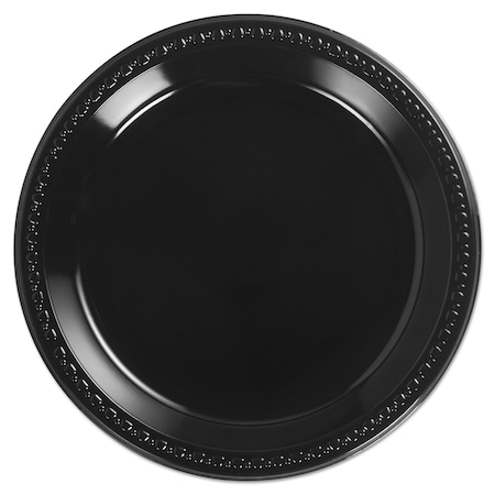 Chinet Heavyweight Plastic Plates, 10 1/4", Black, Round, PK500 81410